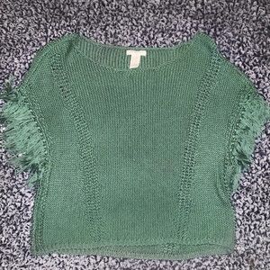 camo green knitted crop top